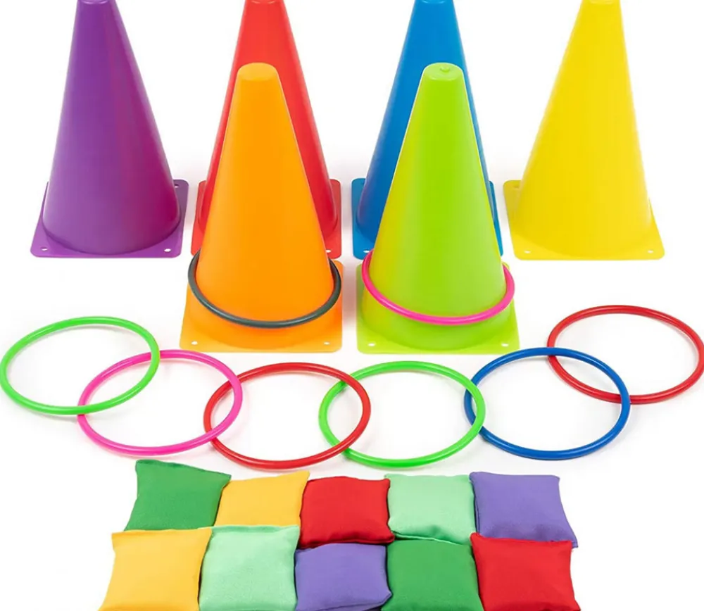 Enfant Tout Pour le Jeu KIT Jeux adresse 26 pièces : cônes, anneaux, mini sacs de lancer