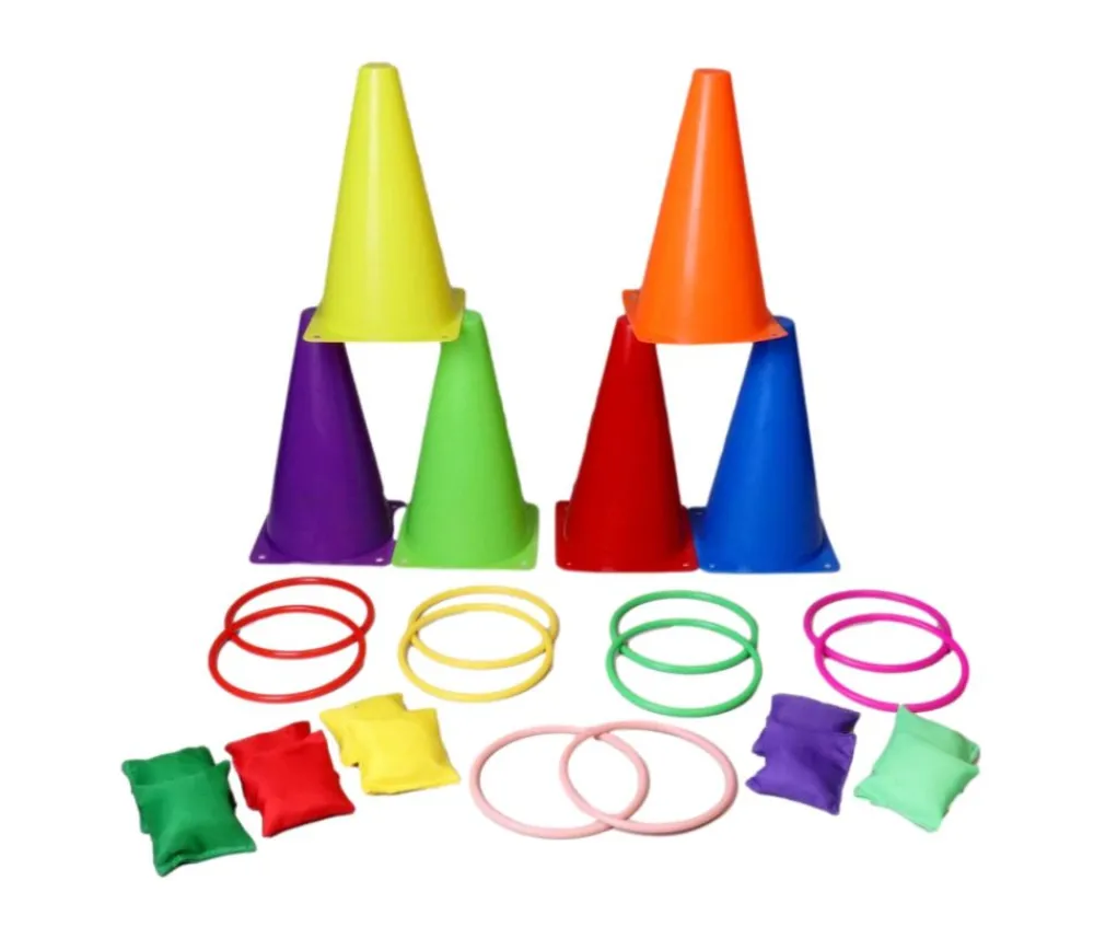 Enfant Tout Pour le Jeu KIT Jeux adresse 26 pièces : cônes, anneaux, mini sacs de lancer