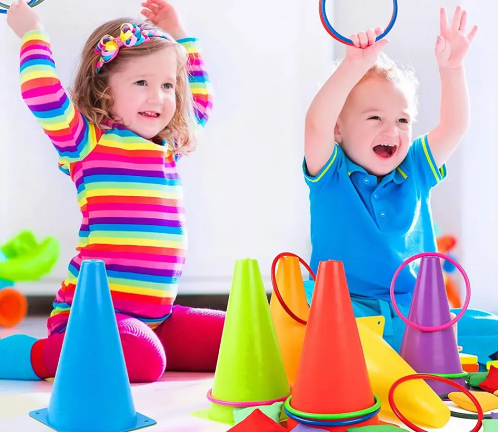 Enfant Tout Pour le Jeu KIT Jeux adresse 26 pièces : cônes, anneaux, mini sacs de lancer