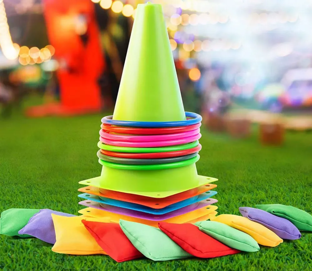 Enfant Tout Pour le Jeu KIT Jeux adresse 26 pièces : cônes, anneaux, mini sacs de lancer