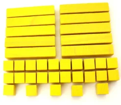 Tout Pour le Jeu Kit Math 25 cubes bois 10x10x10 mm et 10 baguettes 10x10x50 mm