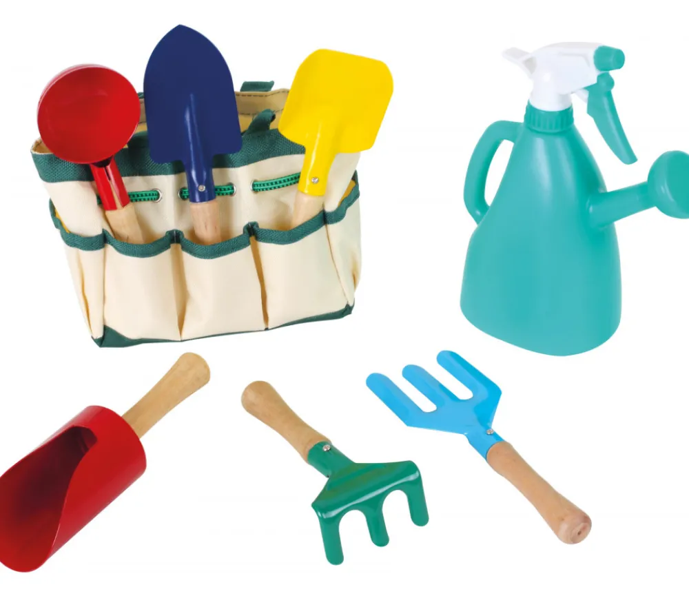 Enfant Tout Pour le Jeu Kit Petit jardinier : sac 6 outils jardin + 1 arrosoir vaporisateur