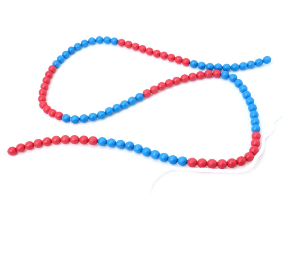 Tout Pour le Jeu Lacet de comptage 100 boules rouges et bleues - 150 cm