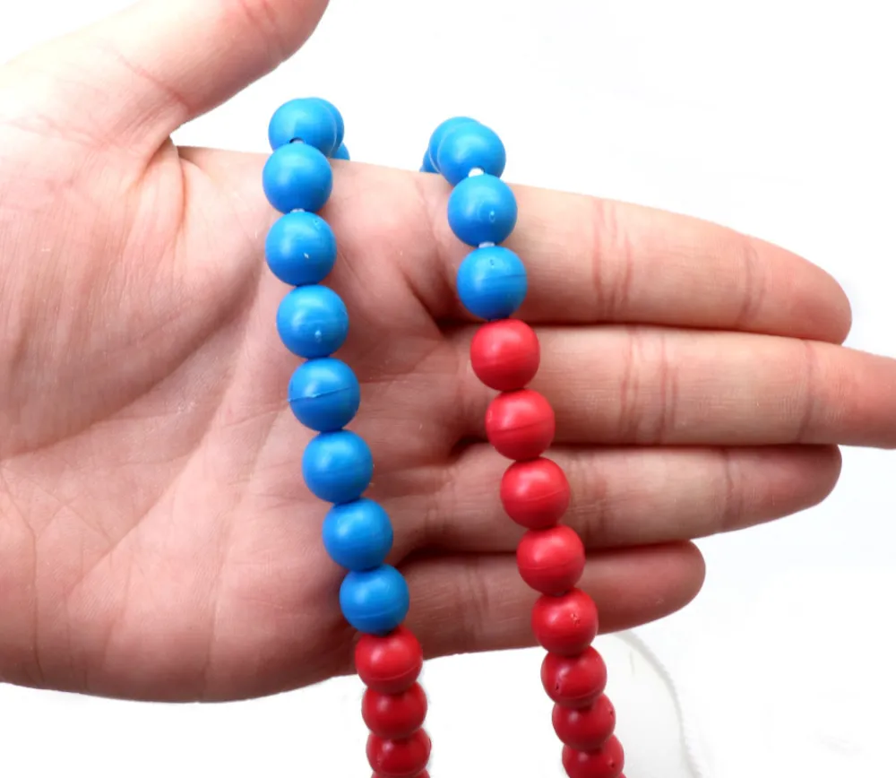 Tout Pour le Jeu Lacet de comptage 100 boules rouges et bleues - 150 cm