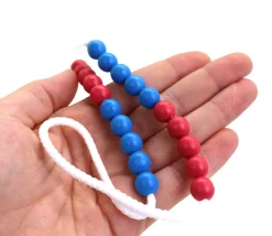Tout Pour le Jeu Lacet de comptage avec 20 perles rouges et bleues