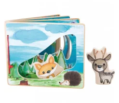 Tout Pour le Jeu Livre en bois images de la forêt avec renard et cerf pour histoire