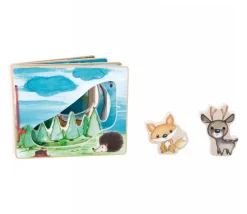 Tout Pour le Jeu Livre en bois images de la forêt avec renard et cerf pour histoire