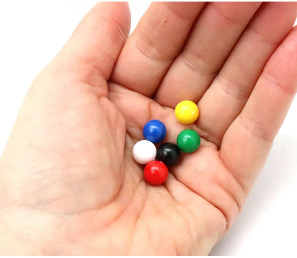 Tout Pour le Jeu Lot 6 boules plastique 9 mm de diamètre en 6 couleurs - billes multicolores