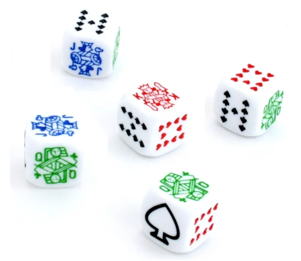 Tout Pour le Jeu Lot 5 dés poker 16 mm pour poker d'as