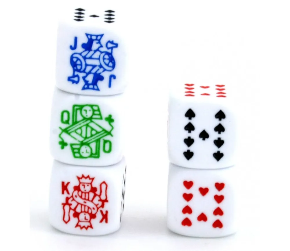 Tout Pour le Jeu Lot 5 dés poker 16 mm pour poker d'as