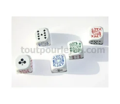 Tout Pour le Jeu Lot 5 dés poker 16 mm pour poker d'as