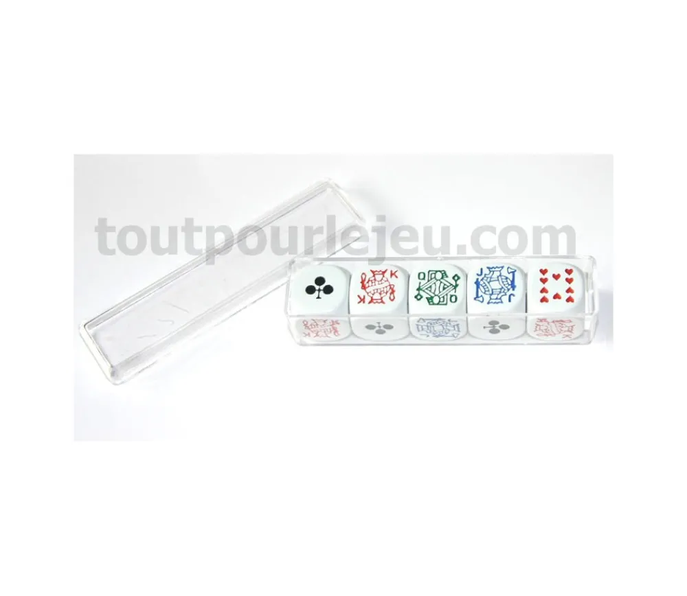 Tout Pour le Jeu Lot 5 dés poker 16 mm pour poker d'as