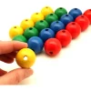 Tout Pour le Jeu Lot 20 Grosses perles boules colorées en bois diamètre 30 mm trou 6 mm