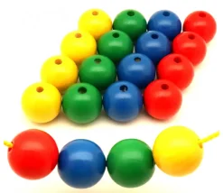 Tout Pour le Jeu Lot 20 Grosses perles boules colorées en bois diamètre 30 mm trou 6 mm
