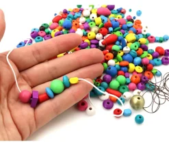 Tout Pour le Jeu Lot 350 petites perles en bois multicolores