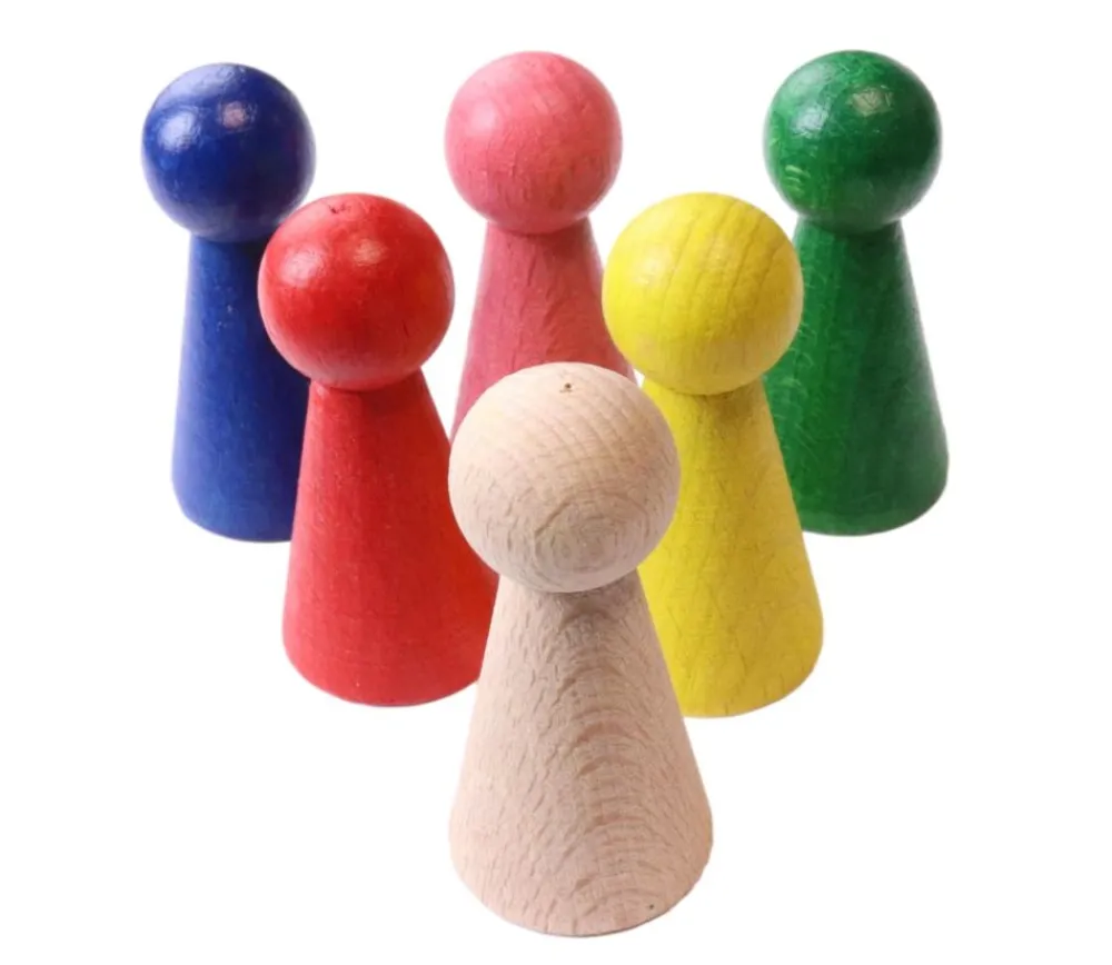 Tout Pour le Jeu Lot 6 pions bois big 52 x 25 mm pour jeu. Grand pion