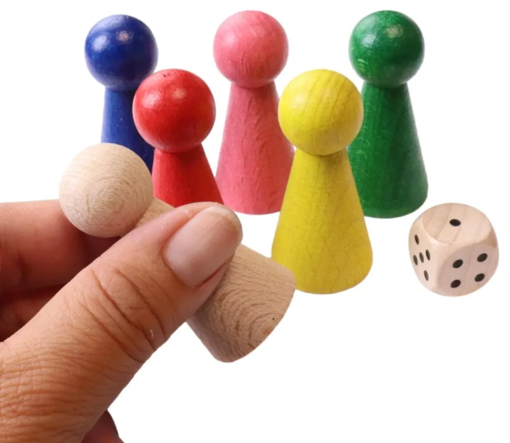 Tout Pour le Jeu Lot 6 pions bois big 52 x 25 mm pour jeu. Grand pion