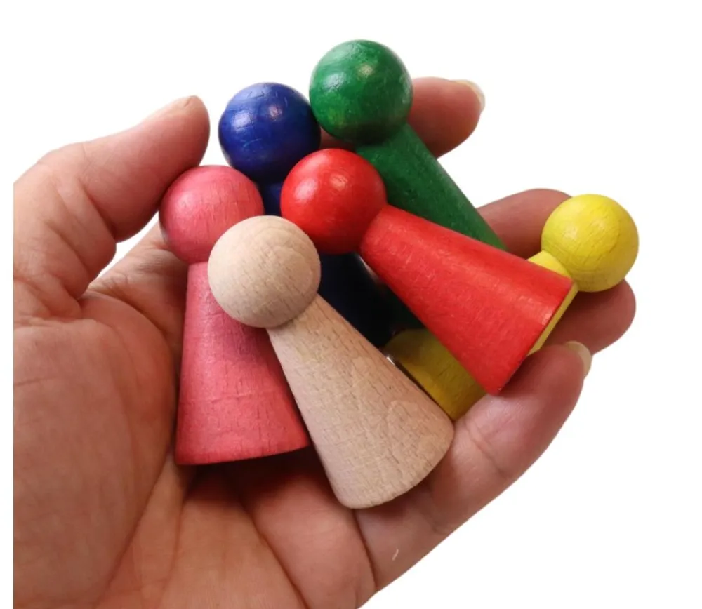 Tout Pour le Jeu Lot 6 pions bois big 52 x 25 mm pour jeu. Grand pion