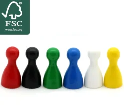Tout Pour le Jeu Lot 6 Pions en bois Small 24 x 12 mm pour jeu multicolores