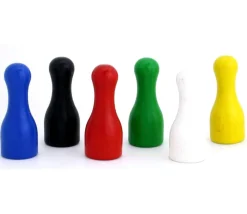 Tout Pour le Jeu lot 6 Pions joueur grand 25x60 mm multicolores - 6 cm de haut