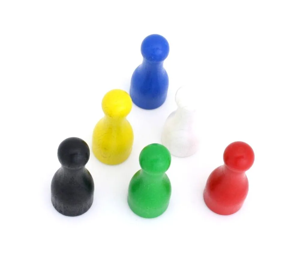 Tout Pour le Jeu lot 6 Pions joueur grand 25x60 mm multicolores - 6 cm de haut
