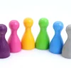 Tout Pour le Jeu Lot 6 Pions pastel en bois Small 24 x 12 mm pour jeu multicolores