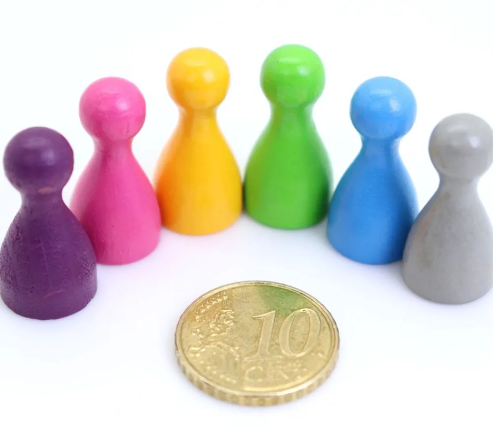 Tout Pour le Jeu Lot 6 Pions pastel en bois Small 24 x 12 mm pour jeu multicolores