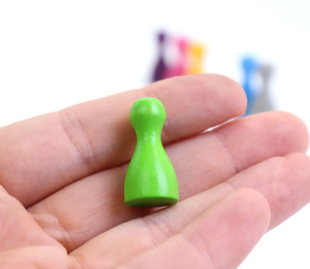 Tout Pour le Jeu Lot 6 Pions pastel en bois Small 24 x 12 mm pour jeu multicolores