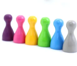 Tout Pour le Jeu Lot 6 Pions pastel en bois Small 24 x 12 mm pour jeu multicolores
