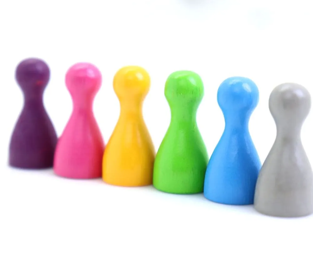 Tout Pour le Jeu Lot 6 Pions pastel en bois Small 24 x 12 mm pour jeu multicolores