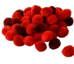 Tout Pour le Jeu Lot 45 pompons rouges 15 mm