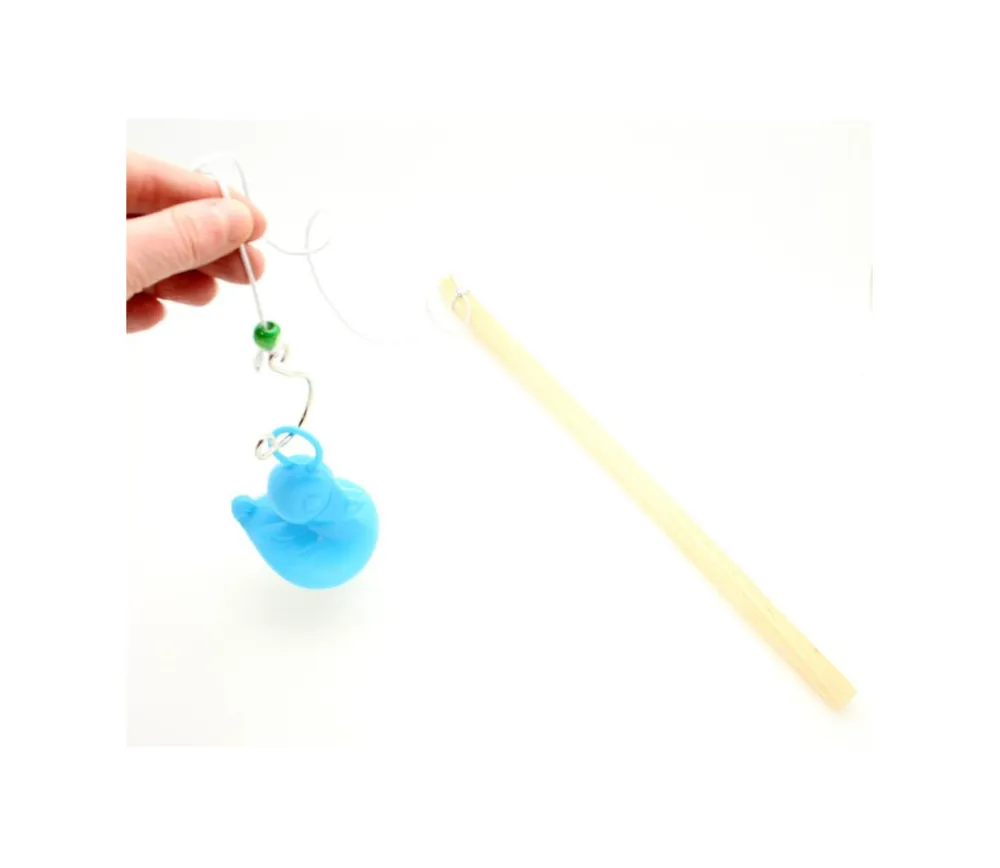 Enfant Tout Pour le Jeu Lot de 2 Cannes à pêche en BOIS avec crochet