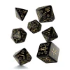 Tout Pour le Jeu Lot de 7 dés japonais multifaces Deep Night Firely noir et or