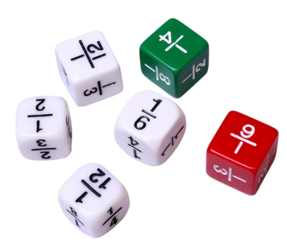 Tout Pour le Jeu Lot de 6 dés mathématiques fractions