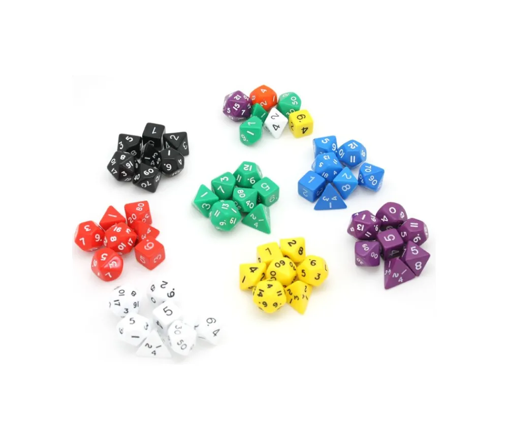 Tout Pour le Jeu Lot de 7 dés multi-faces opaques bleus