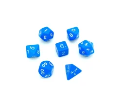 Tout Pour le Jeu Lot de 7 dés multi-faces opaques bleus