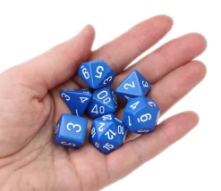 Tout Pour le Jeu Lot de 7 dés multi-faces opaques bleus