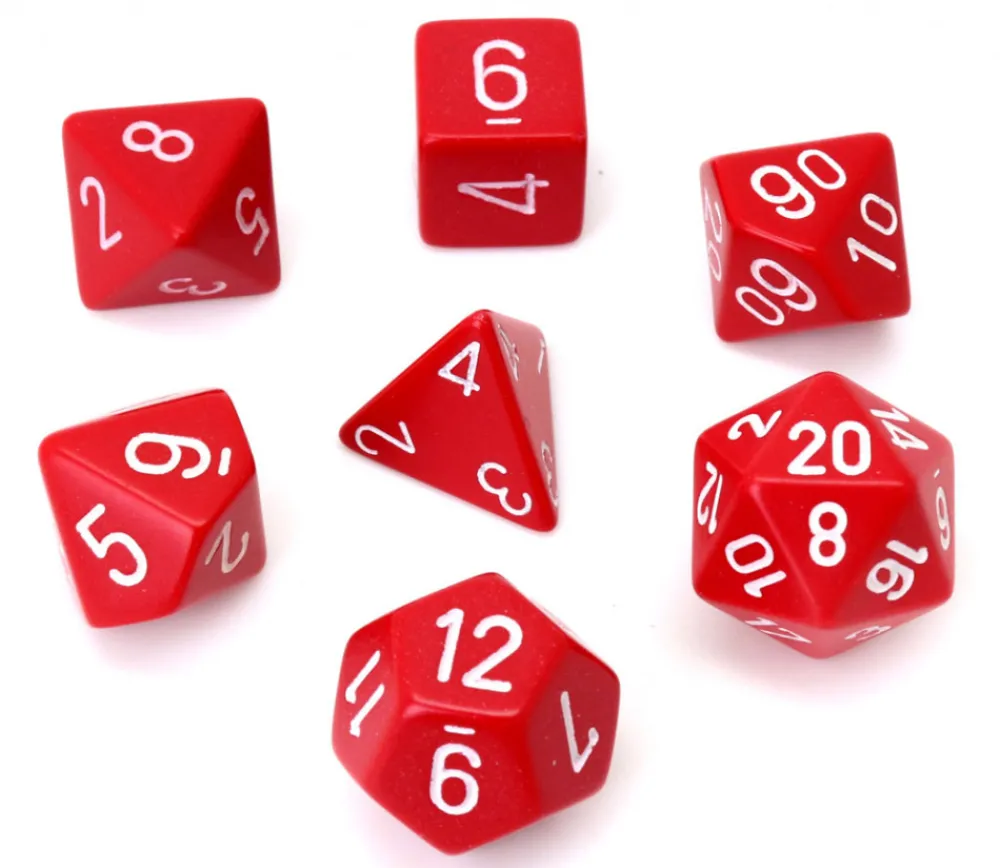 Tout Pour le Jeu Lot de 7 dés multi-faces opaques ROUGE