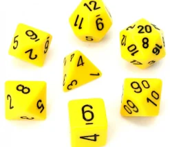 Tout Pour le Jeu Lot de 7 dés multi-faces opaques JAUNE