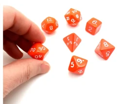 Tout Pour le Jeu Lot de 7 dés multi-faces opaques ORANGE
