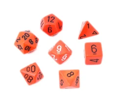 Tout Pour le Jeu Lot de 7 dés multi-faces opaques ORANGE