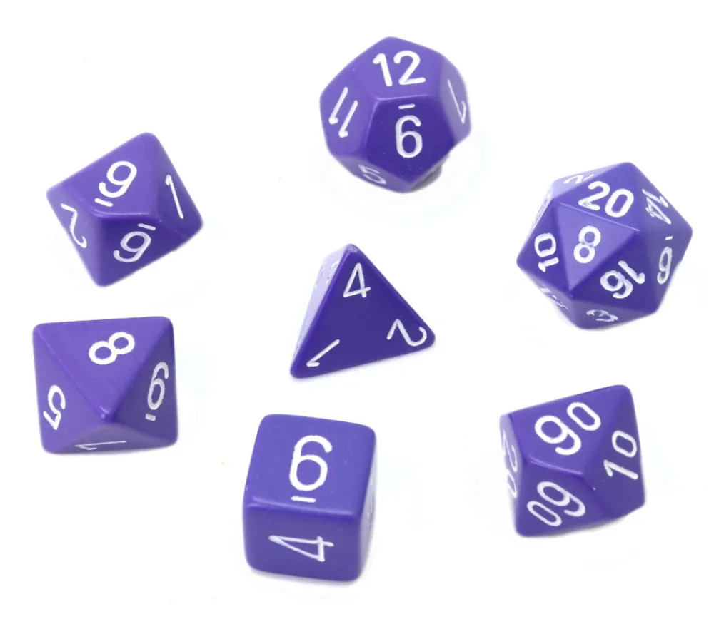 Tout Pour le Jeu Lot de 7 dés multi-faces opaques VIOLET