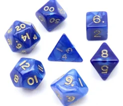 Tout Pour le Jeu Lot de 7 dés nacrés BLEU multi-faces