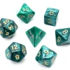 Tout Pour le Jeu Lot de 7 dés nacrés VERT multi-faces
