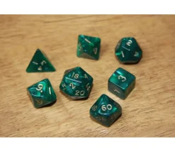 Tout Pour le Jeu Lot de 7 dés nacrés VERT multi-faces