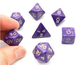 Tout Pour le Jeu Lot de 7 dés nacrés VIOLET multi-faces