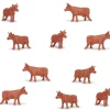 Tout Pour le Jeu Lot de 10 mini mini vaches marron 15 x 10 x 28 mm