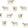 Tout Pour le Jeu Lot de 10 mini mini vaches blanches style charolaise 15 x 10 x 28 mm