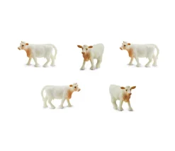 Tout Pour le Jeu Lot de 10 mini mini vaches blanches style charolaise 15 x 10 x 28 mm