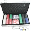 Tout Pour le Jeu Mallette de Poker avec 300 jetons , 2 jeux de Cartes, 5 dés